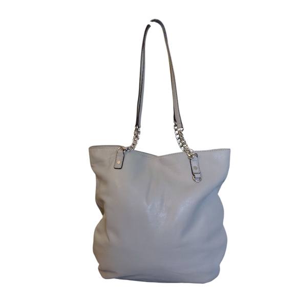 Michael Kors Gray Jet Set Chain Leather Tote Shoulder Bag - Picture 4 of 13